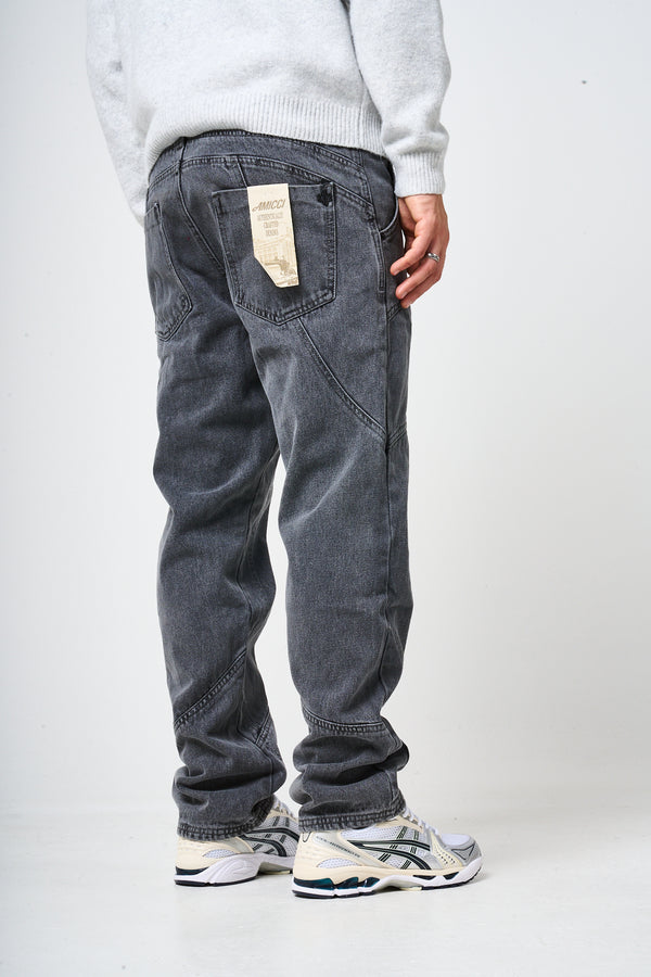 Larrea Grey Straight Fit Pattern Denim