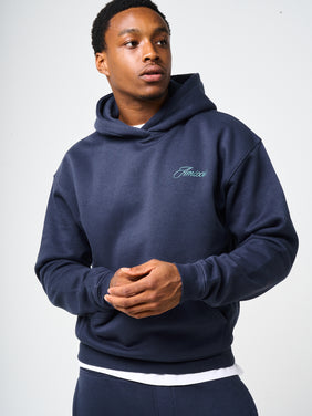 Doakes Navy Embroidery Logo Hoodie
