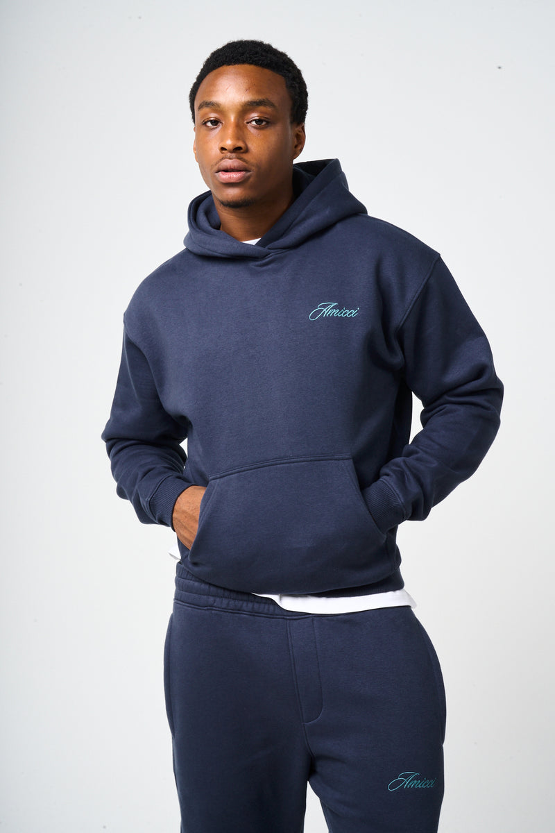 Doakes Navy Embroidery Logo Hoodie