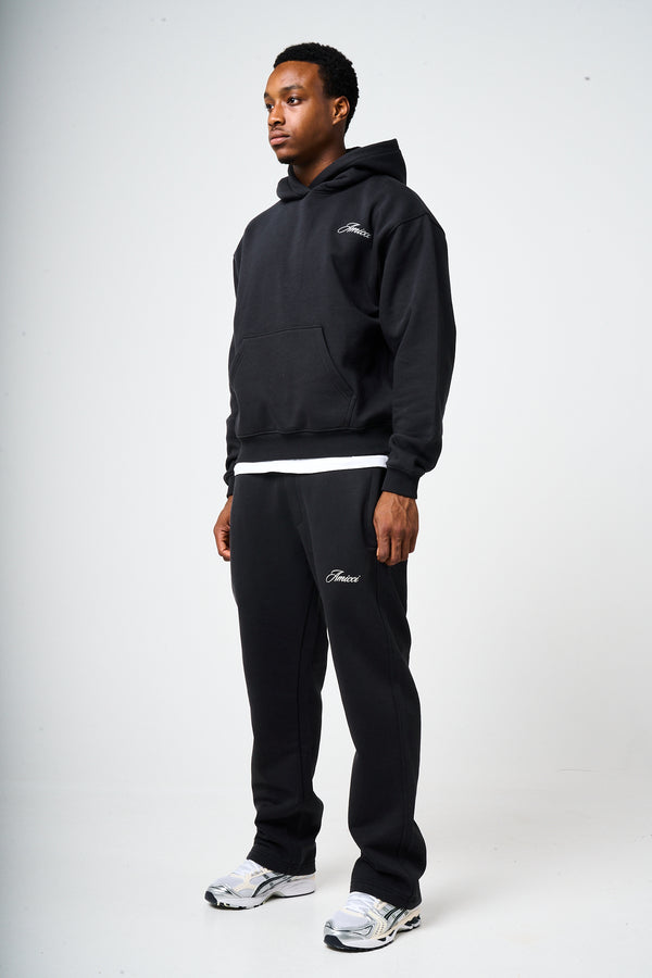 Doakes Black Embroidery Logo Hoodie