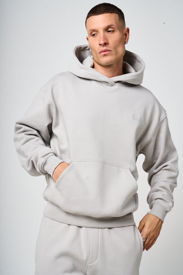 Doakes Grey Embroidery Logo Hoodie