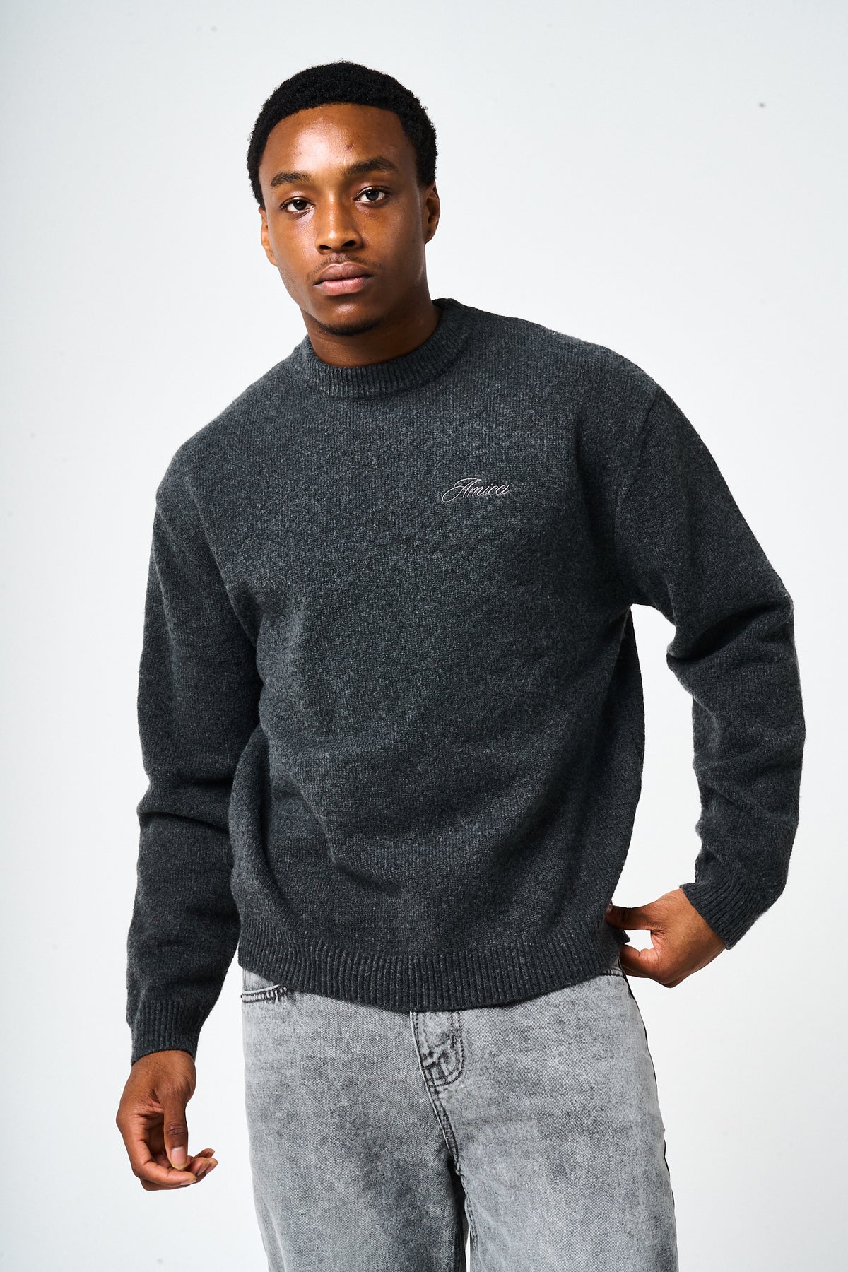 Dexter Charcoal Knitted Sweatshirt