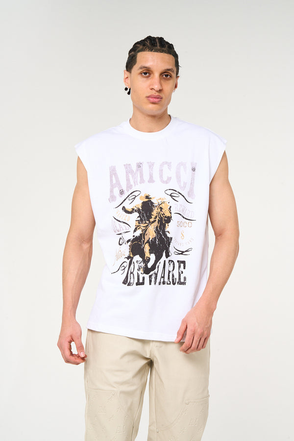 Outlaw mouwloze grafische top