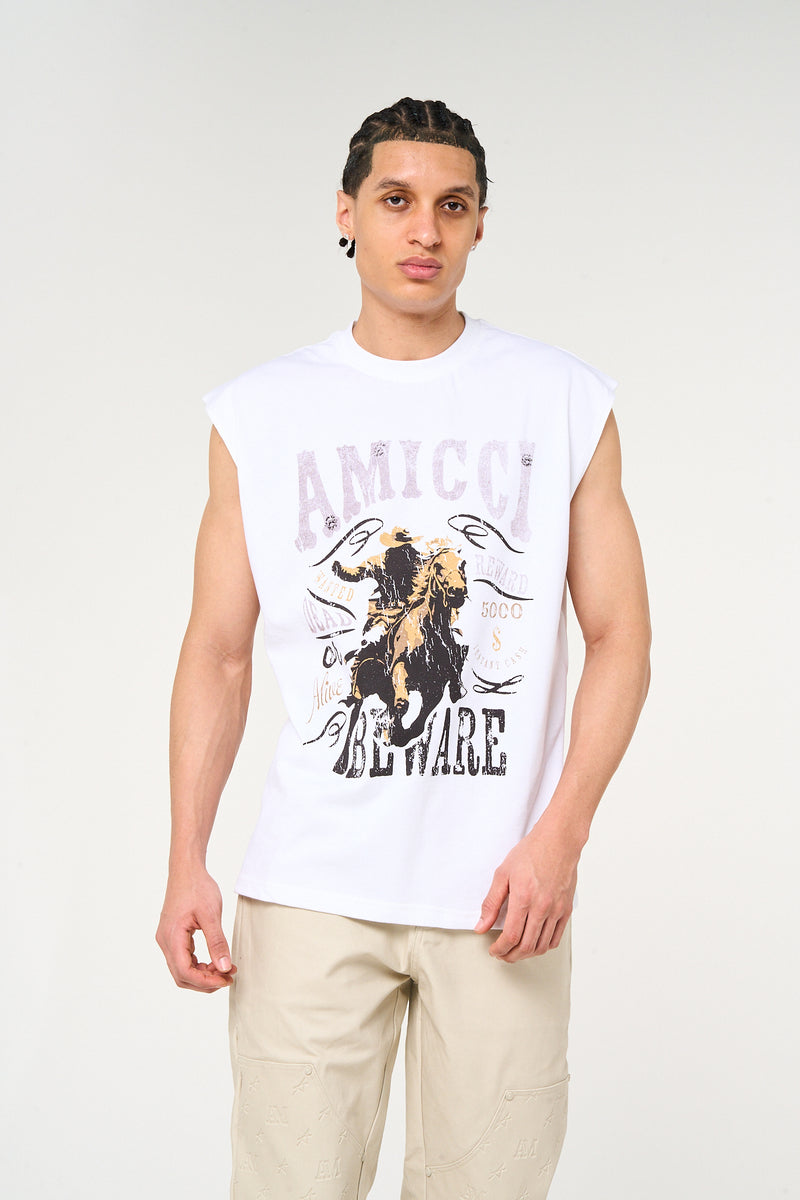 Outlaw mouwloze grafische top