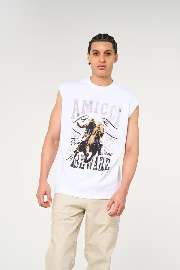 Outlaw mouwloze grafische top