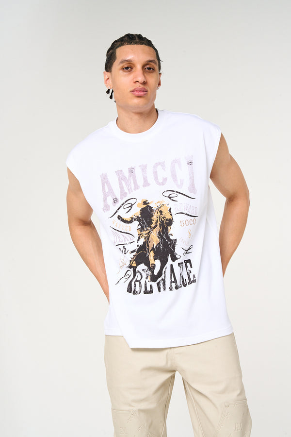 Outlaw mouwloze grafische top