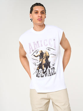 Outlaw mouwloze grafische top