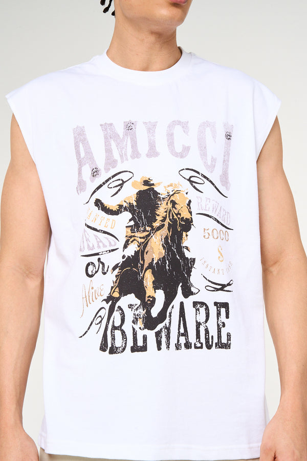 Outlaw mouwloze grafische top