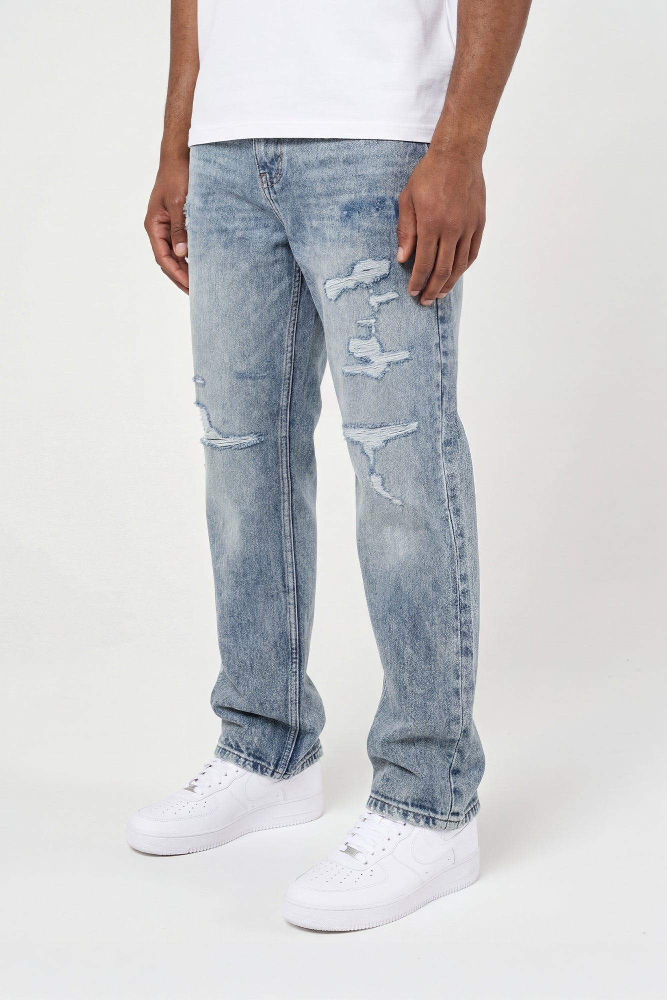 Amicci Premium Quality Men's Ripped Denim Jeans - Italian Styling