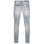 Amicci Caruso Tinted Blue Denim - Męskie Premium Niebieskie Slim Fit Jeans