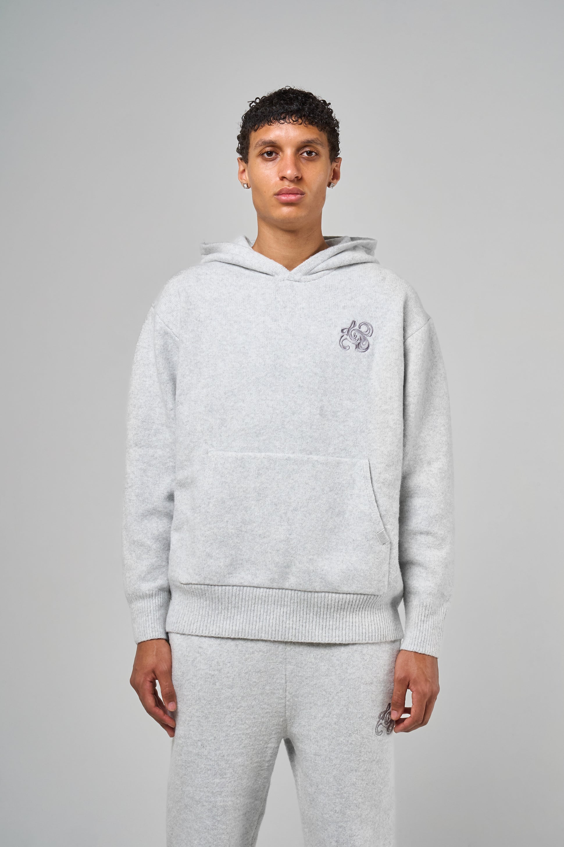 Amos Grey Knitted Hoodie – Amicci
