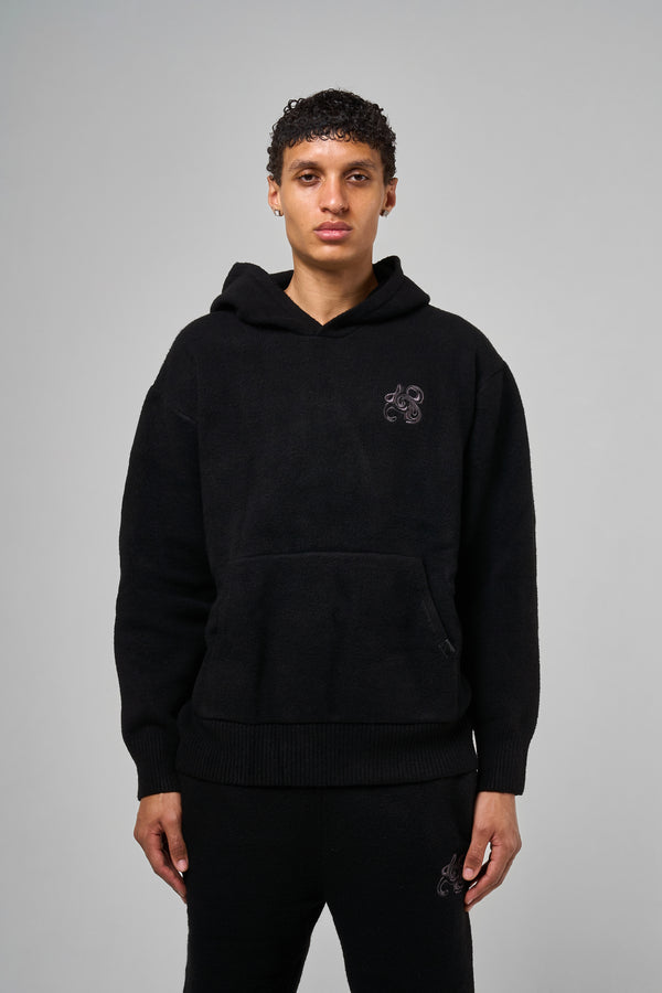 Amos zwart gebreide hoodie