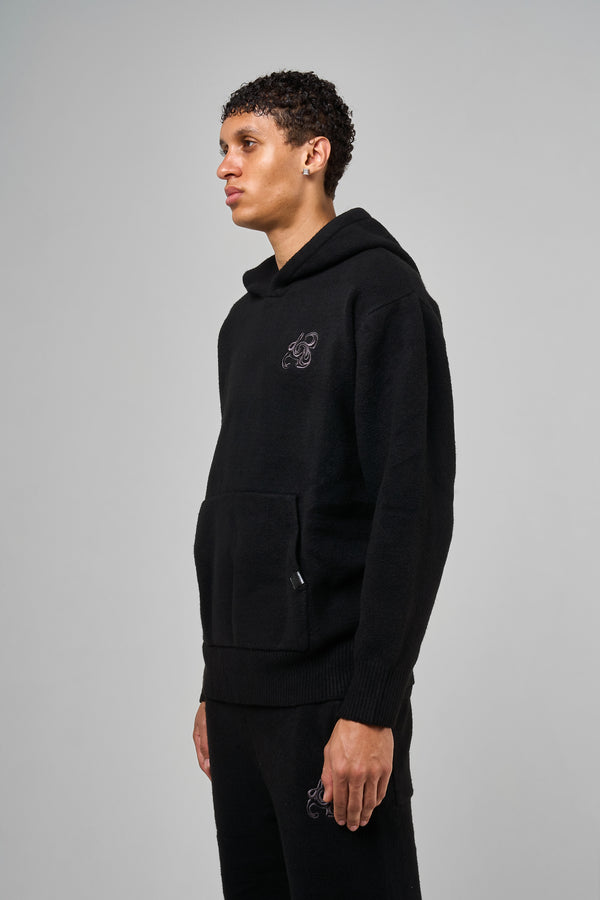 Amos zwart gebreide hoodie