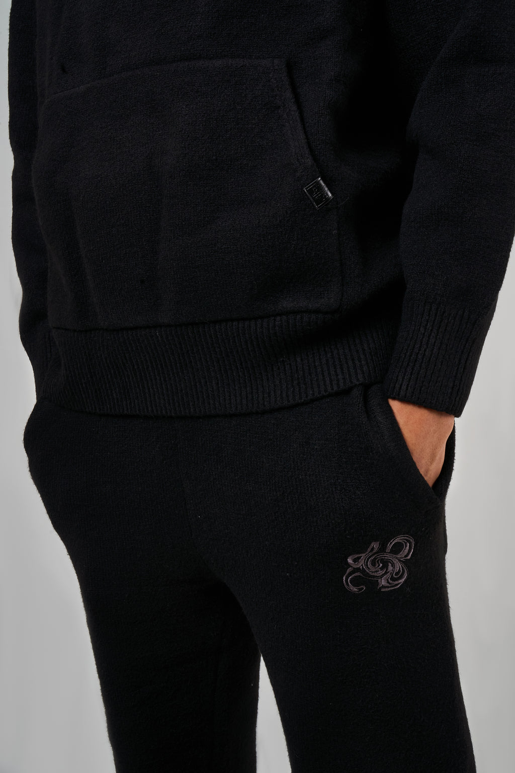 Amos Black Knitted Hoodie