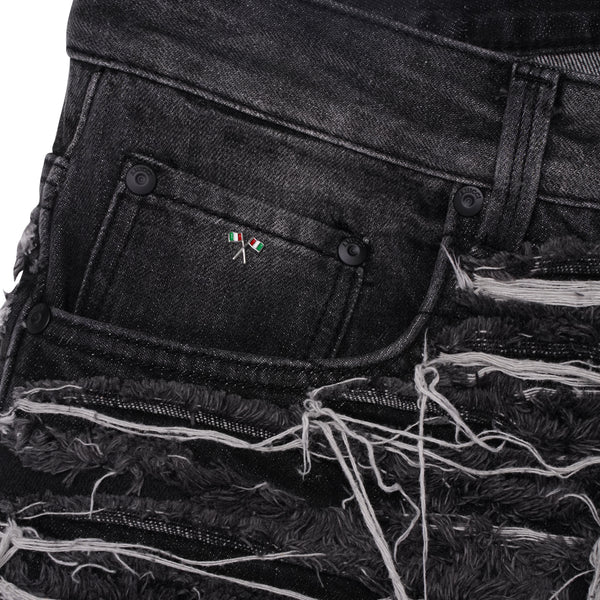 Sassari Versleten Zwarte Denim Shorts