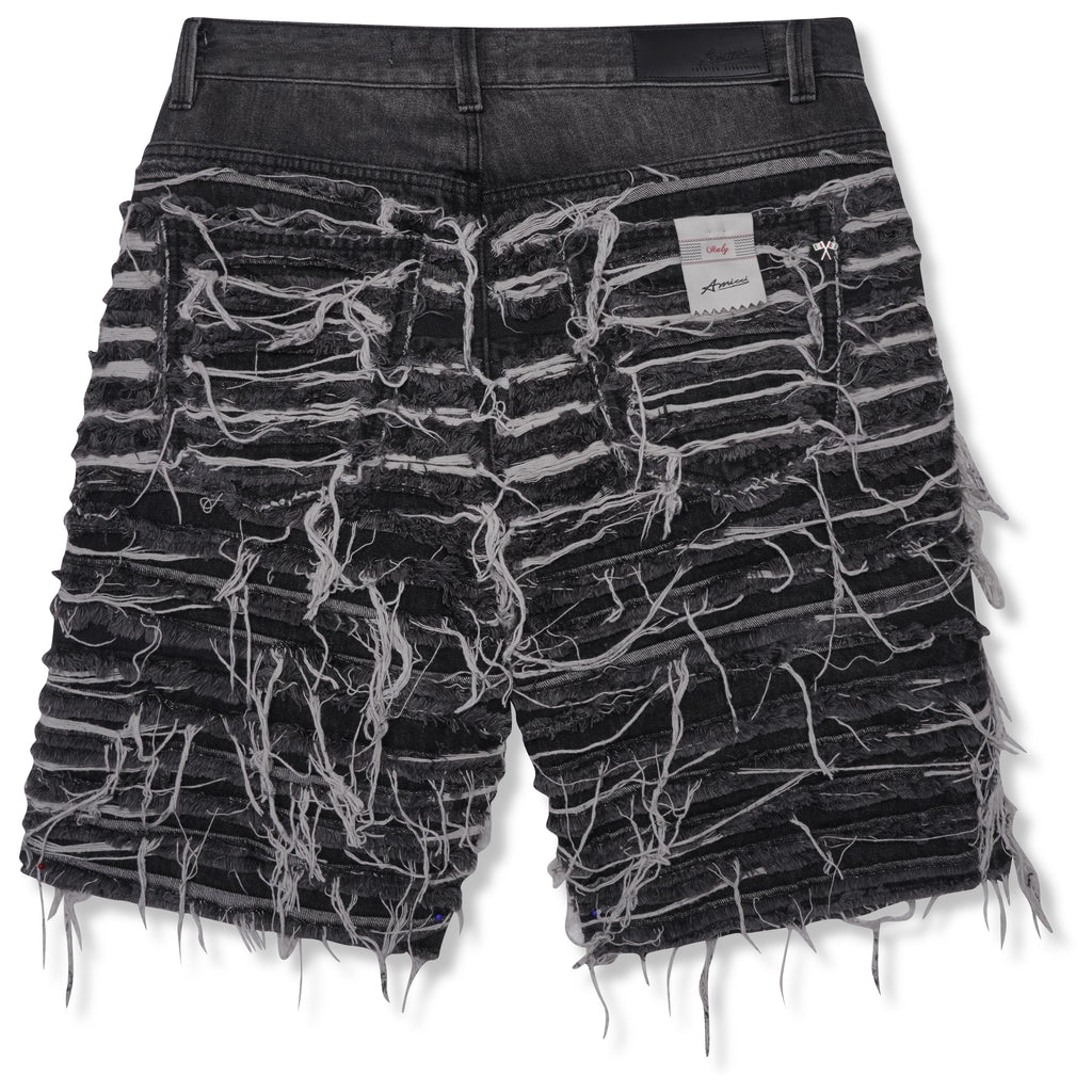Sassari Frayed Black Denim Shorts