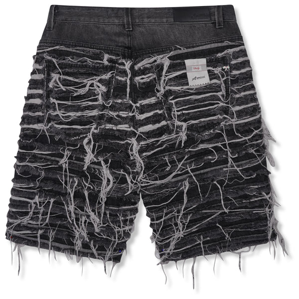 Sassari Versleten Zwarte Denim Shorts