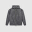 Rafel Leather Zip Hoodie Grey