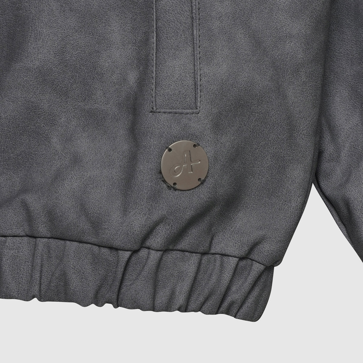 Rafel Leren Rits Hoodie Grijs