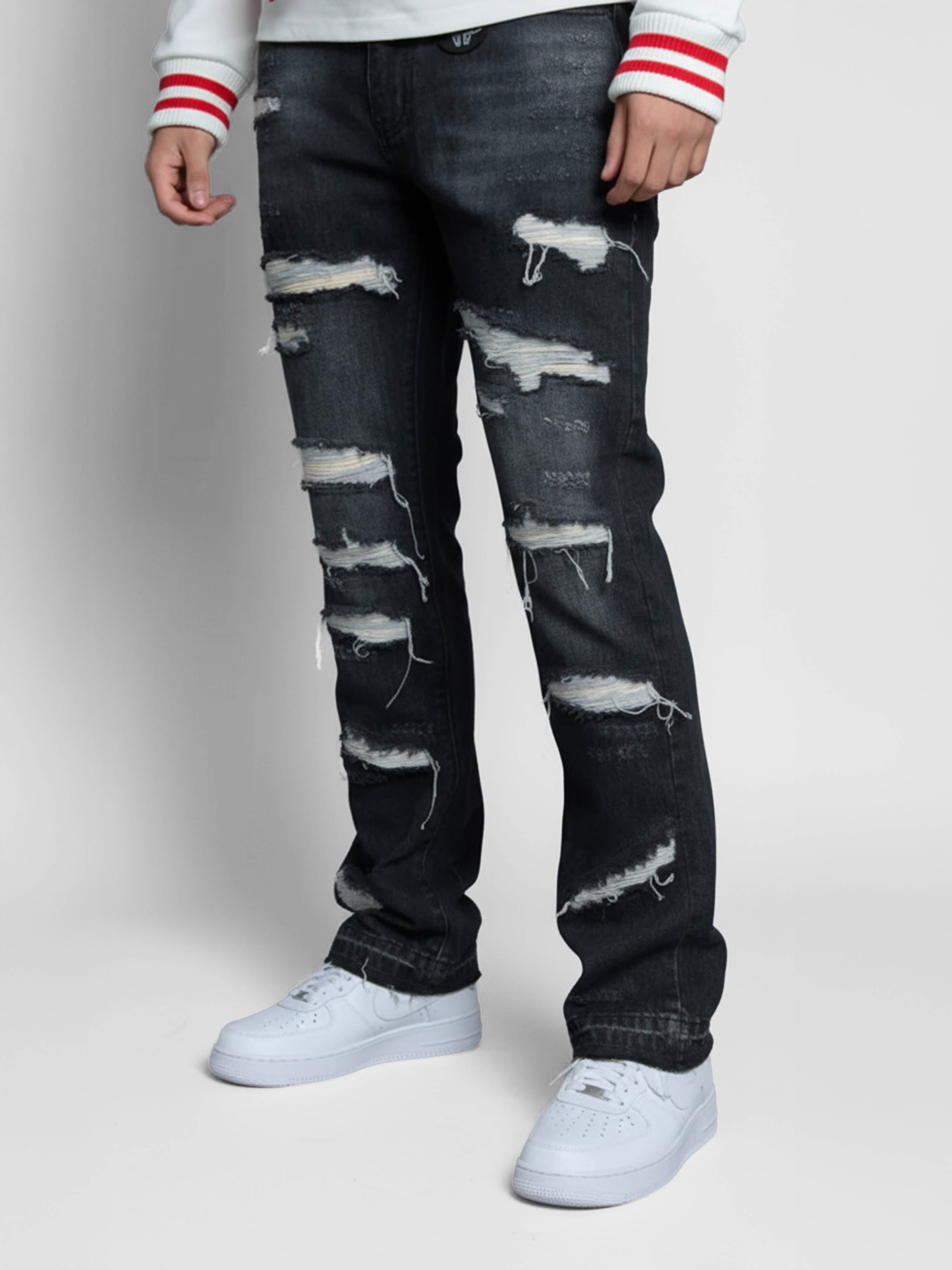 Trivoni Schwarze Flare-Jeans