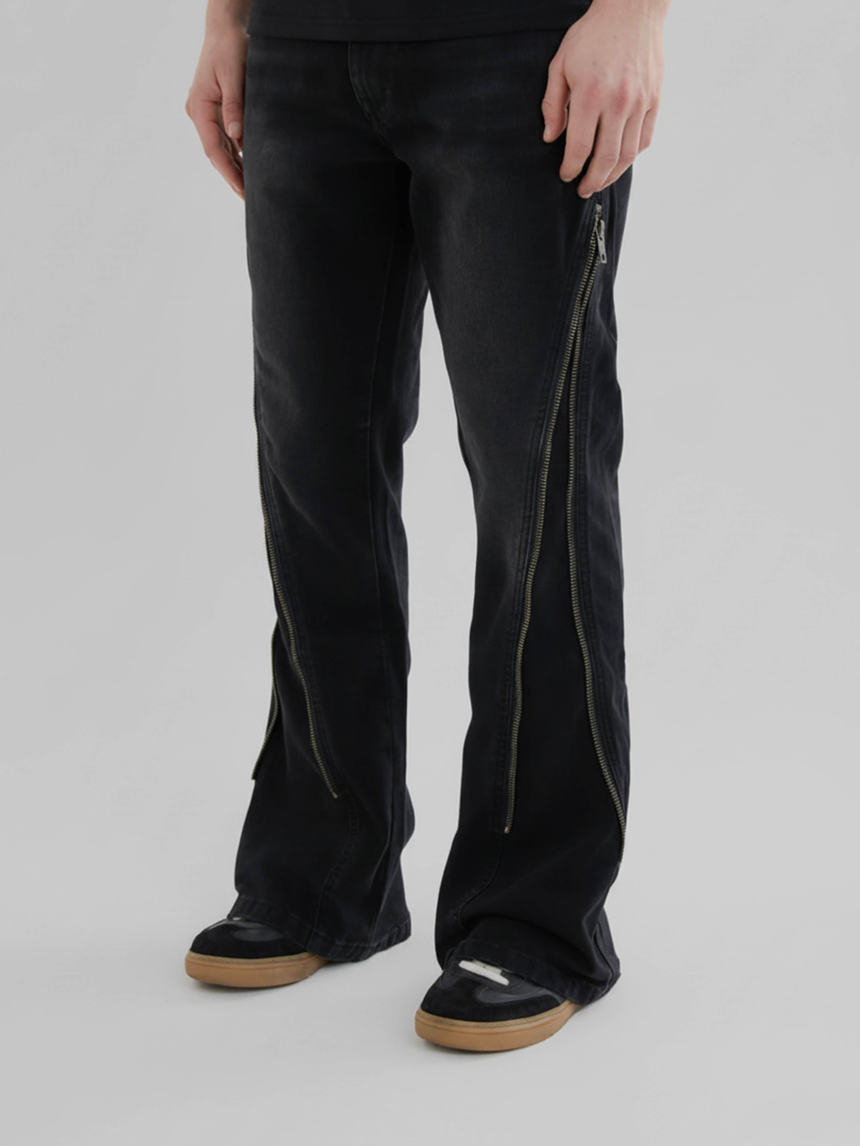 Lorient Zipped Flare Jeans Schwarz