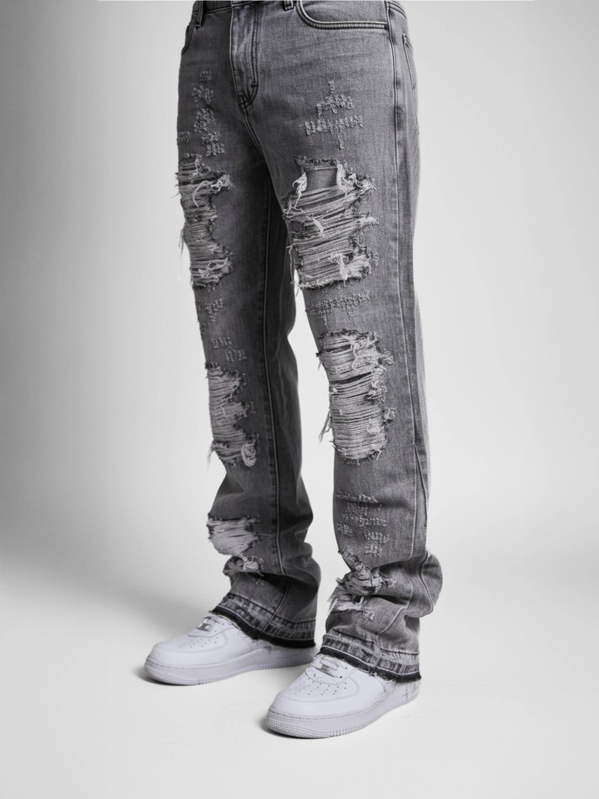 Sarrona Grijs Gewassen Denim Jeans