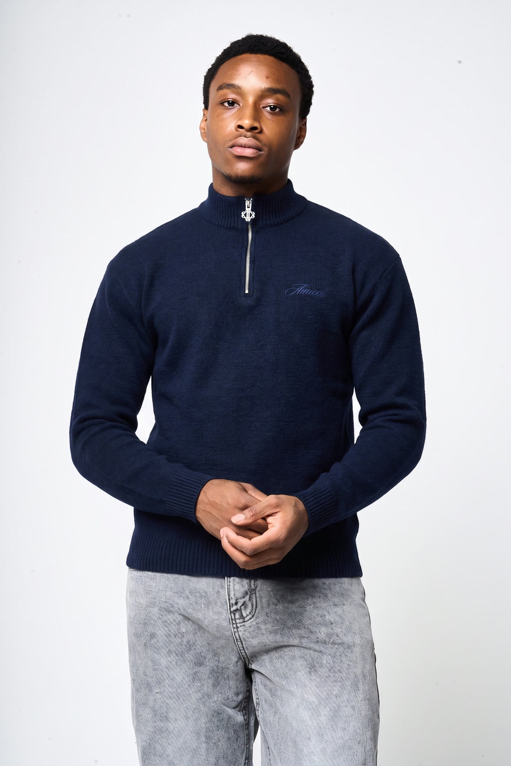 Dexter Quarter Zip Navy Sweatshirt