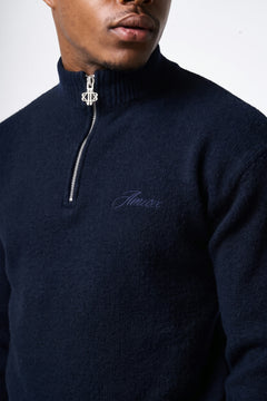 Dexter Quarter Zip Navy Sweatshirt