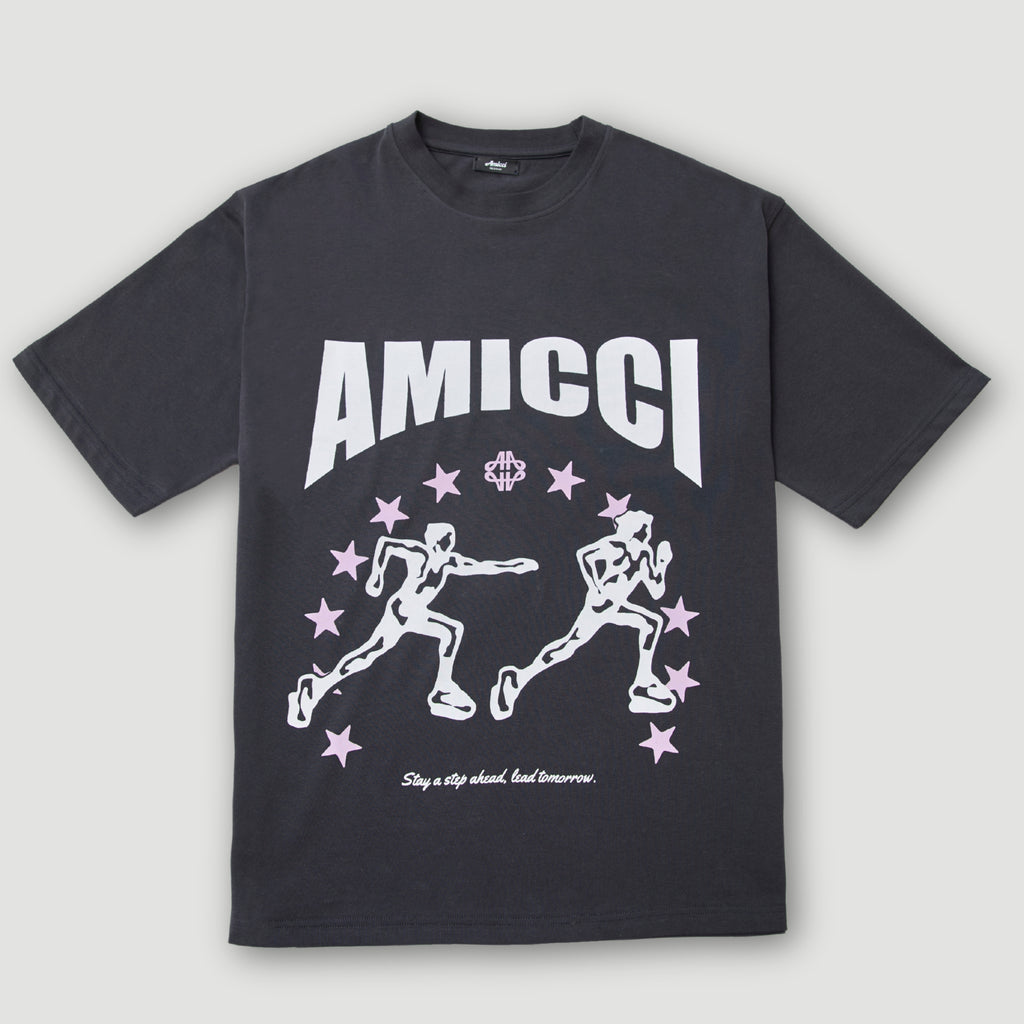 Direction Schwarzes Grafik-T-Shirt