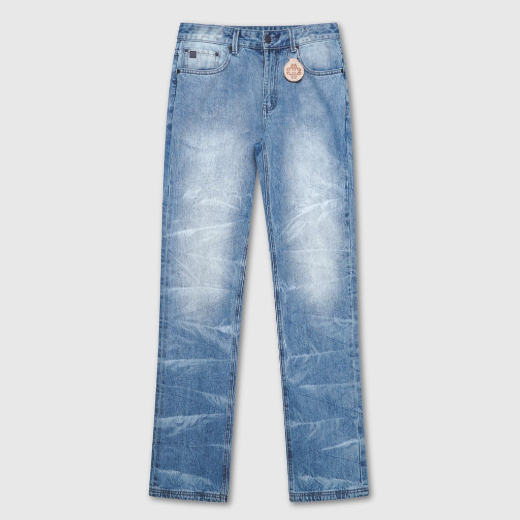 Jeans de mezclilla de campana azul claro Sienna