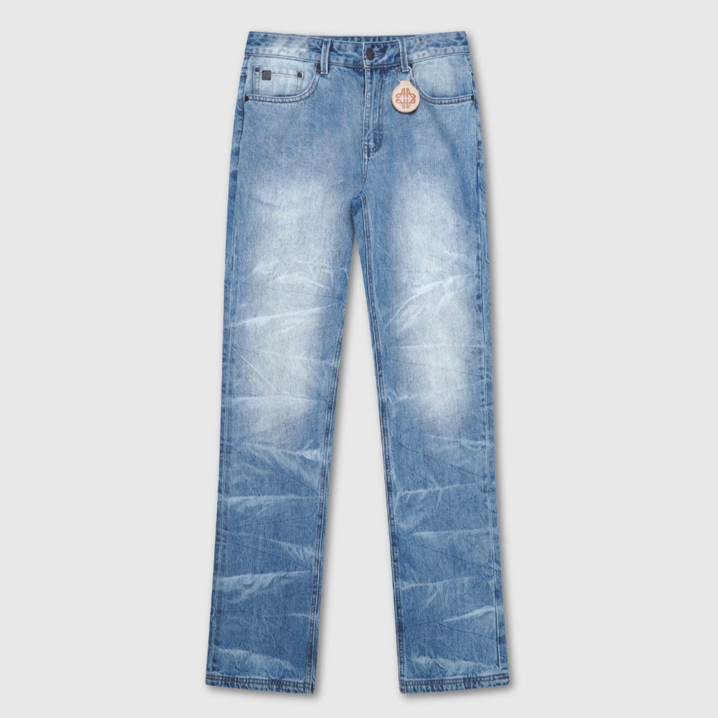 Jeans de mezclilla de campana azul claro Sienna