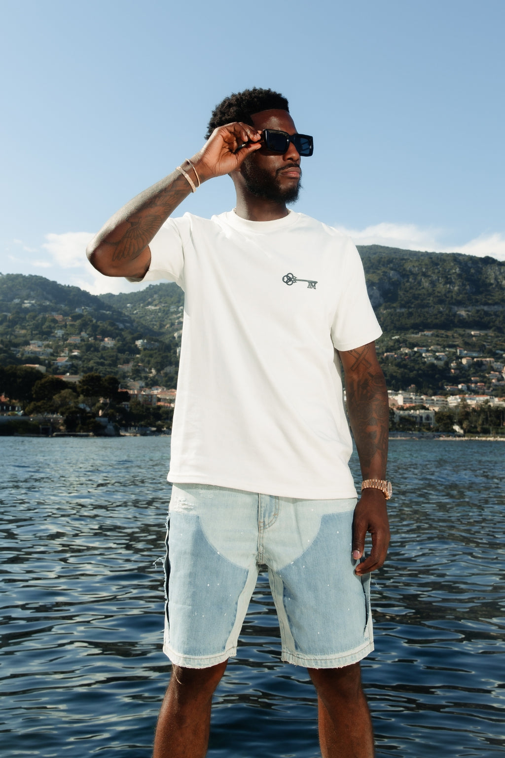 Adrano Hellblaue Zimmermannsshorts