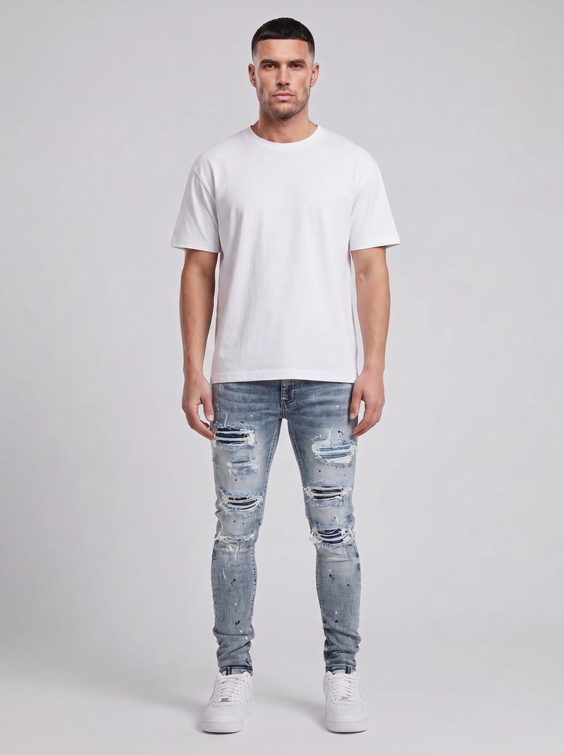 Sanko Blue Bandana Slim Jean