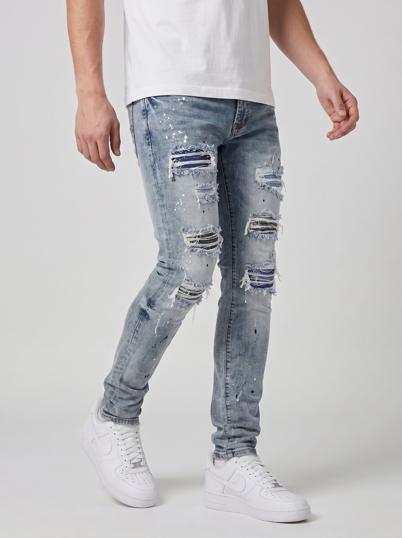 Sanko Blue Bandana Slim Jean