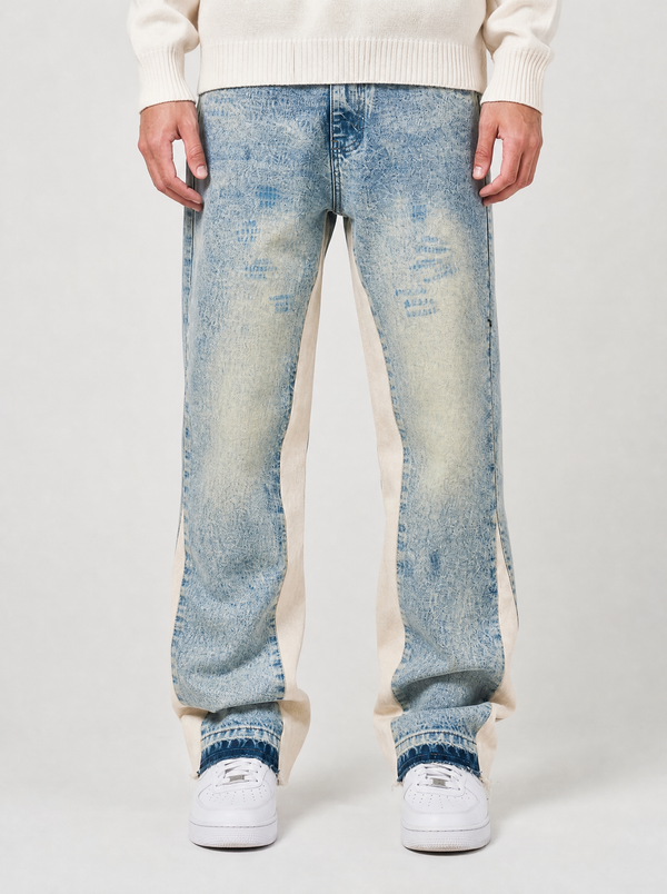 Maranello getint blauw flare denim