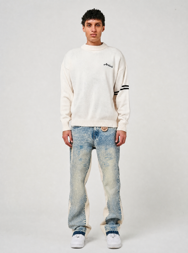 Maranello getint blauw flare denim