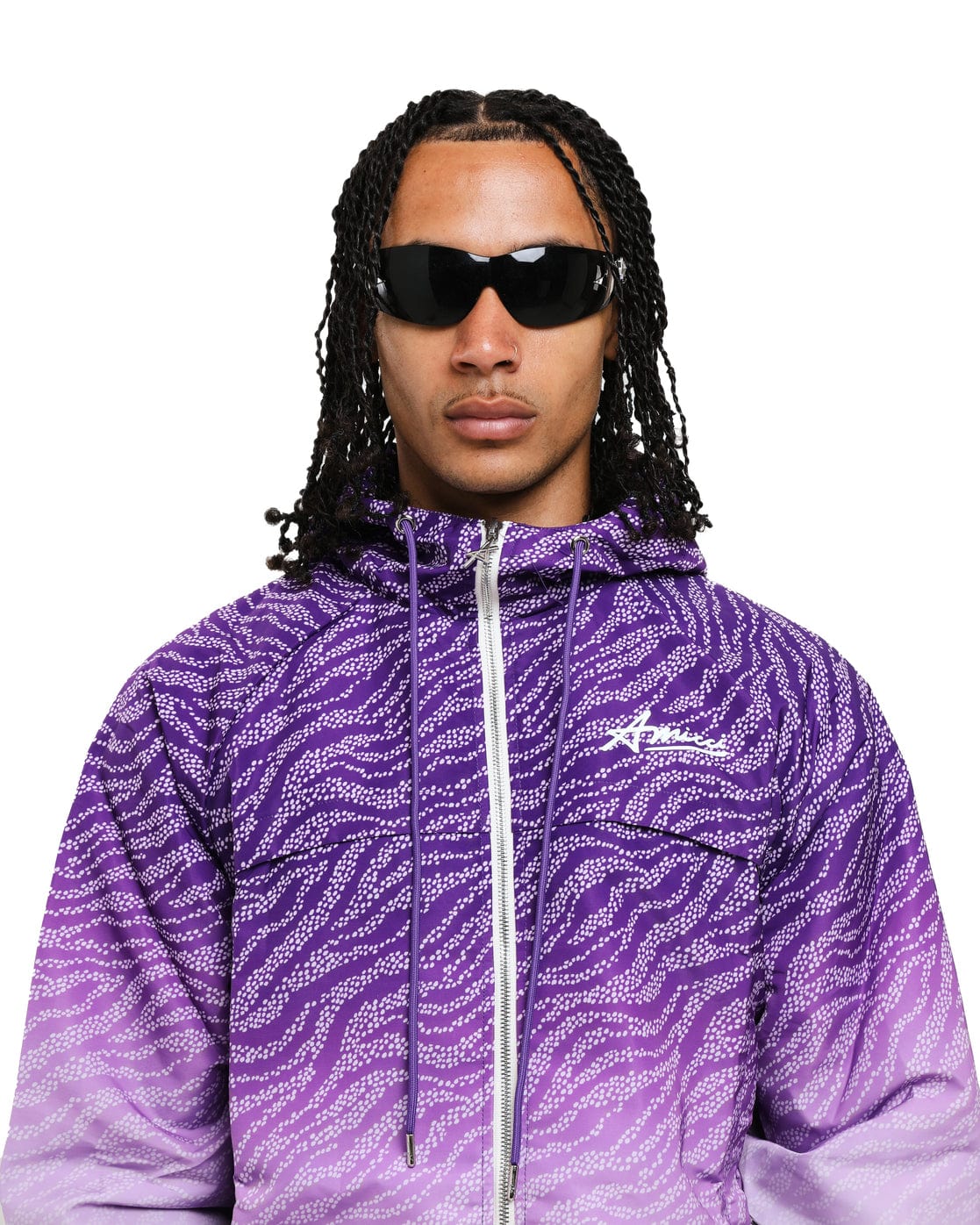 Black and outlet purple windbreaker