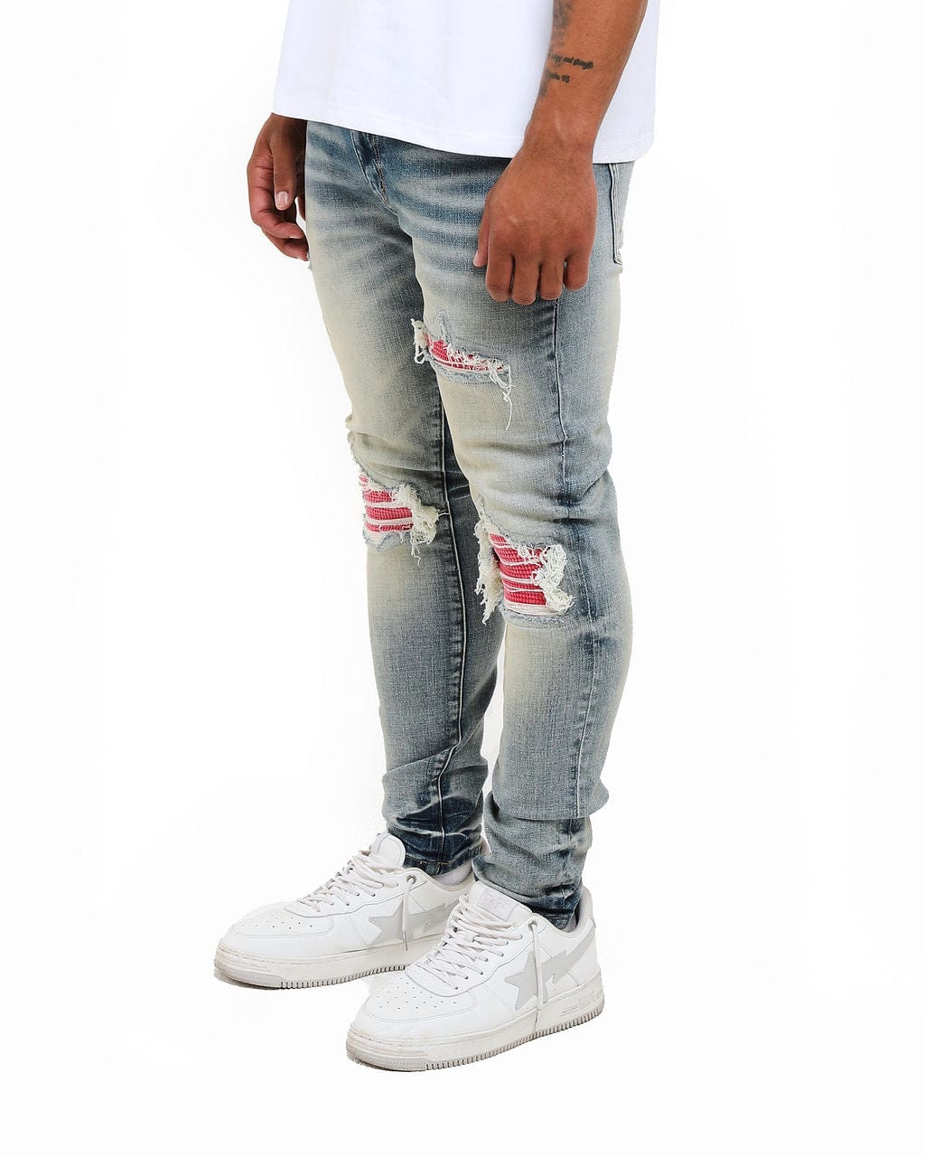 Amicci Premium Quality Men's Ripped Denim Jeans - Italian Styling