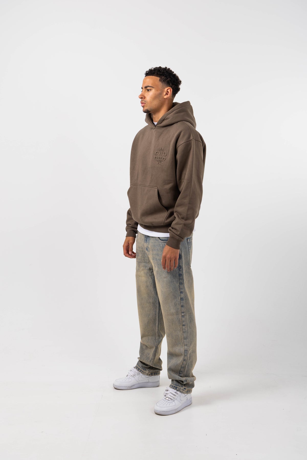 Reyes Taupe Logo Hoodie