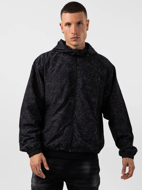 Firenze Textured Black Windbreaker