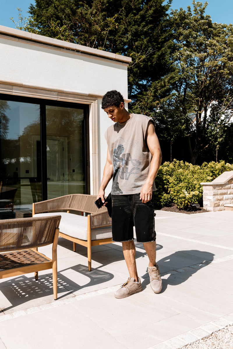 Route mouwloos t-shirt