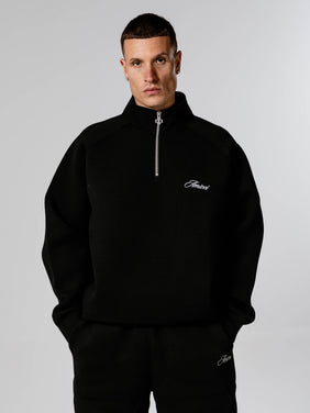 Atelier Scuba Quarter Zip  Black Sweatshirt
