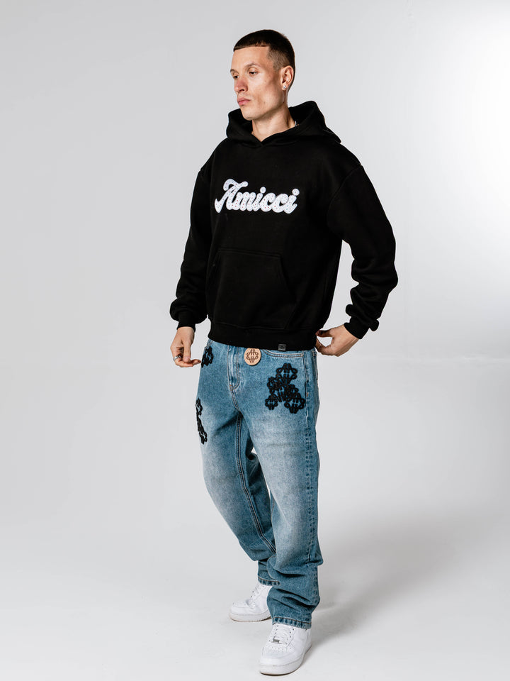Celia Pearl Logo Black Hoodie