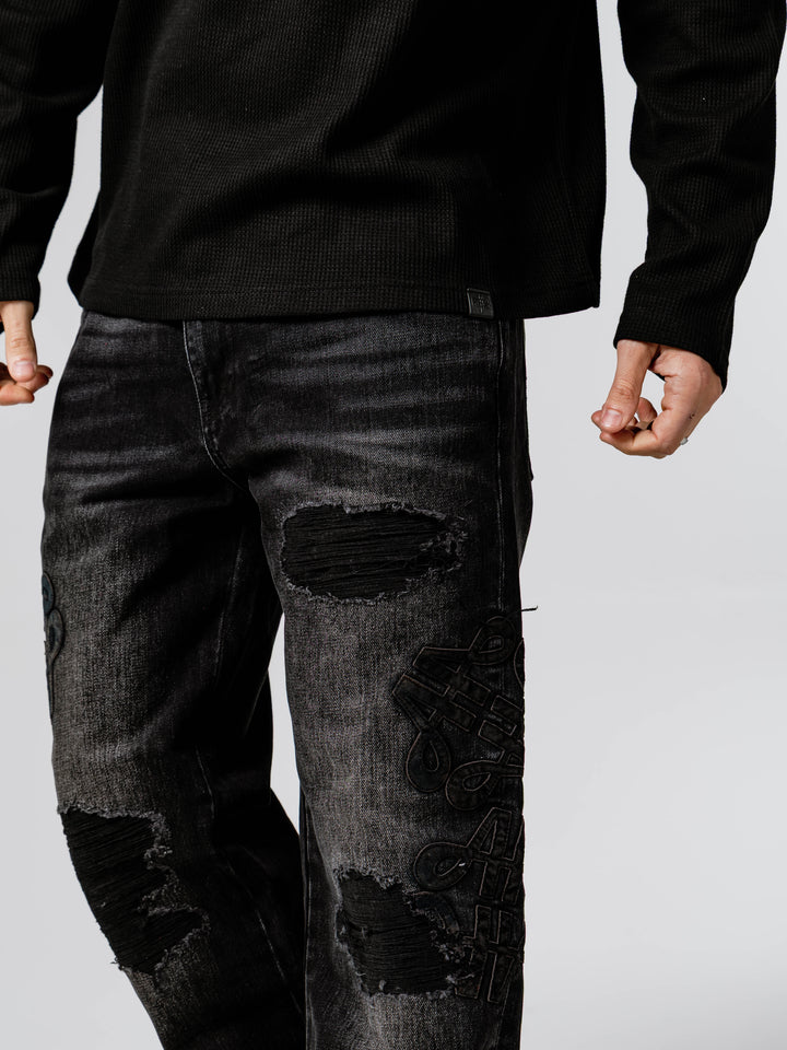 Severno Black Straight Fit Jean