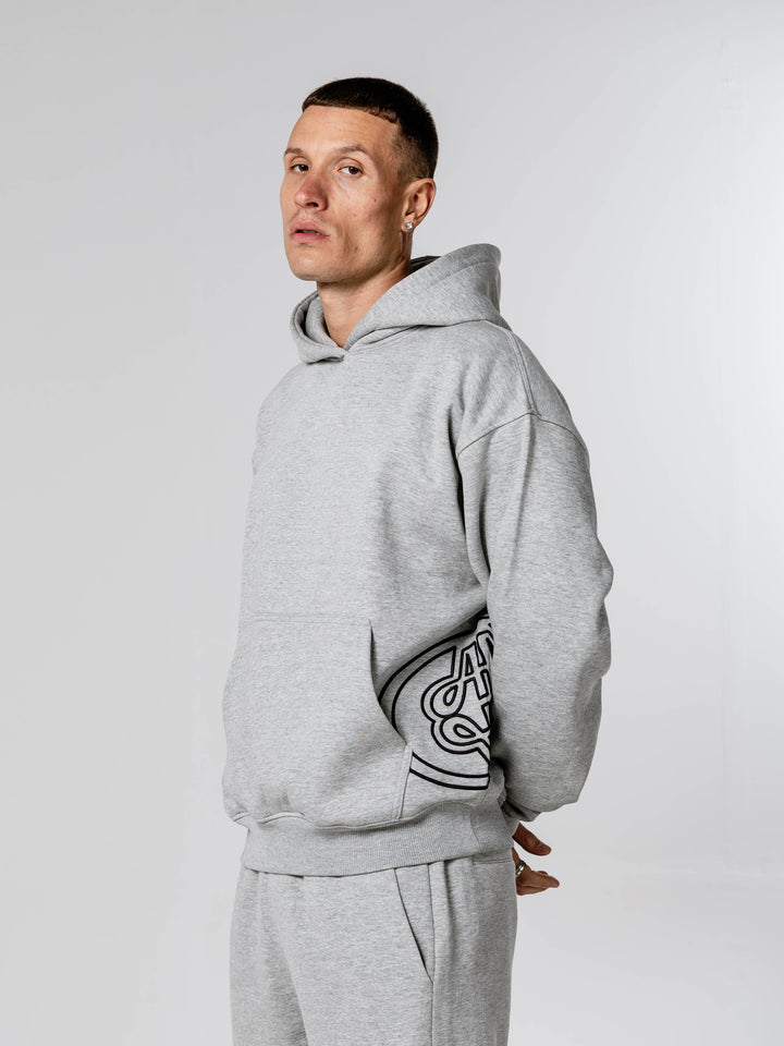 Fares Logo Embroidery Hoodie Grey