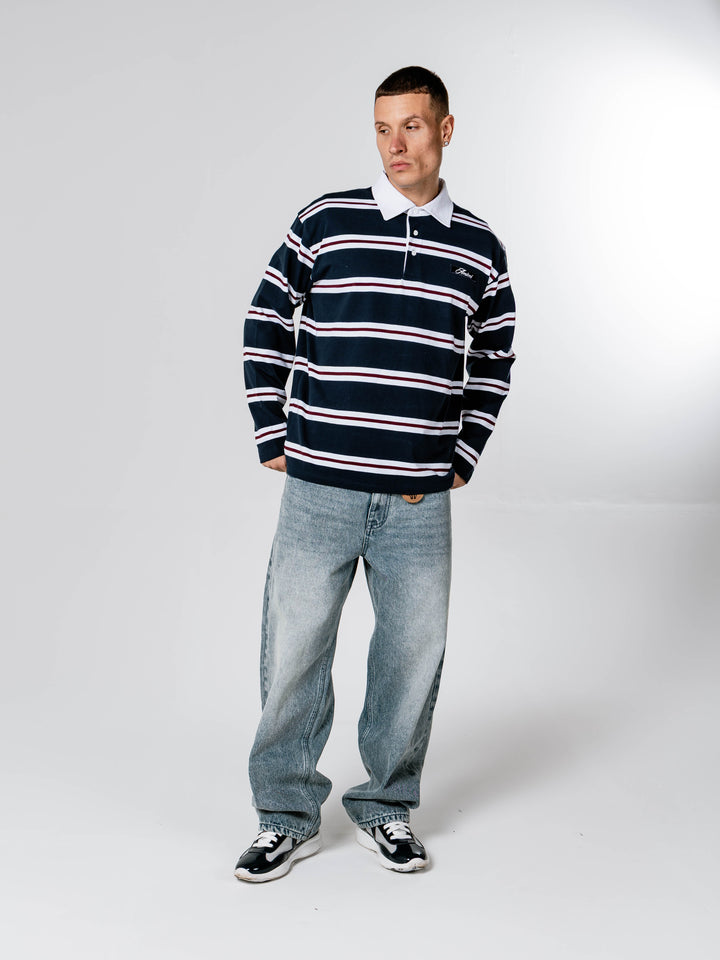 Benevito Navy Striped Longlseeve T Shirt