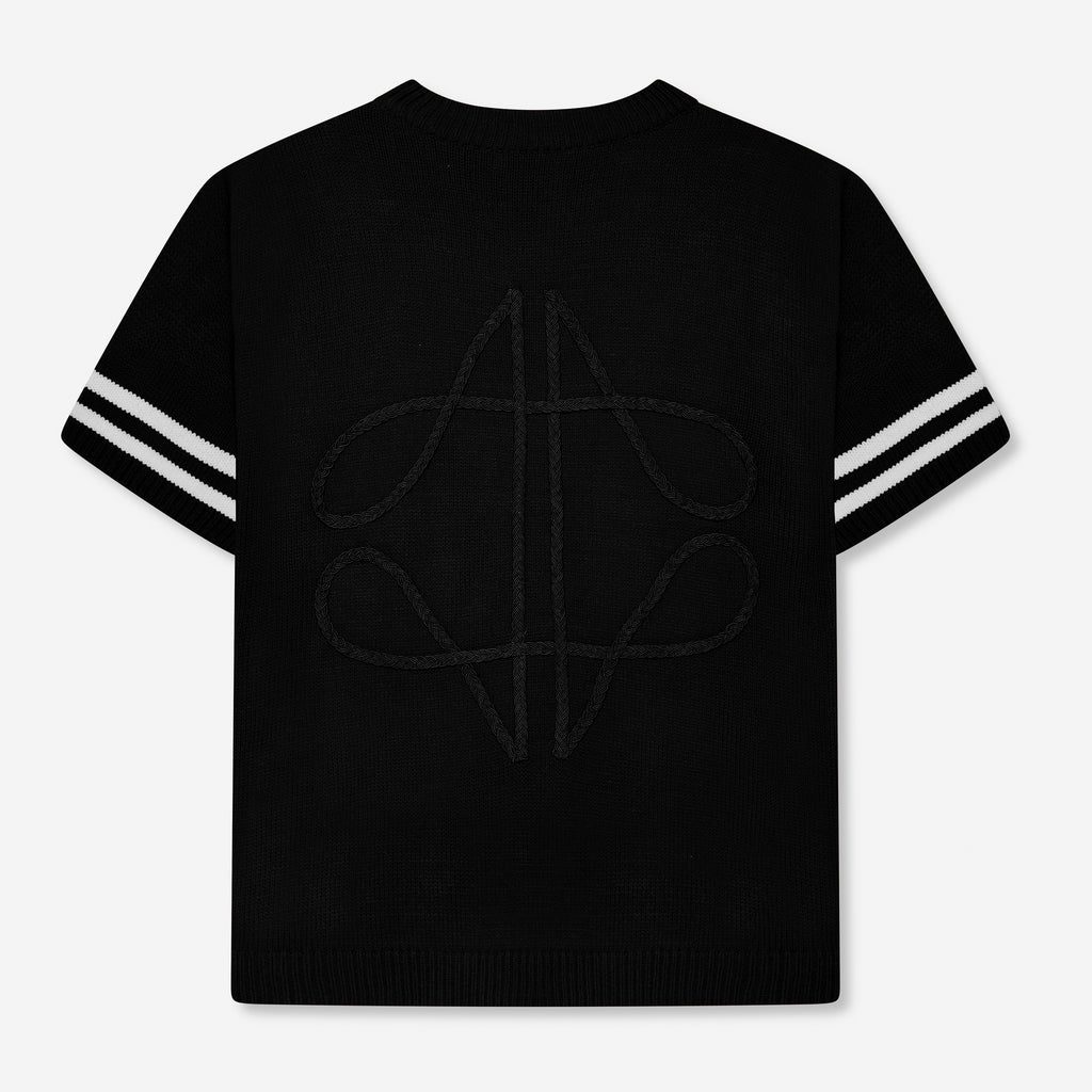 Nantes Gebreide Jersey T-Shirt Zwart