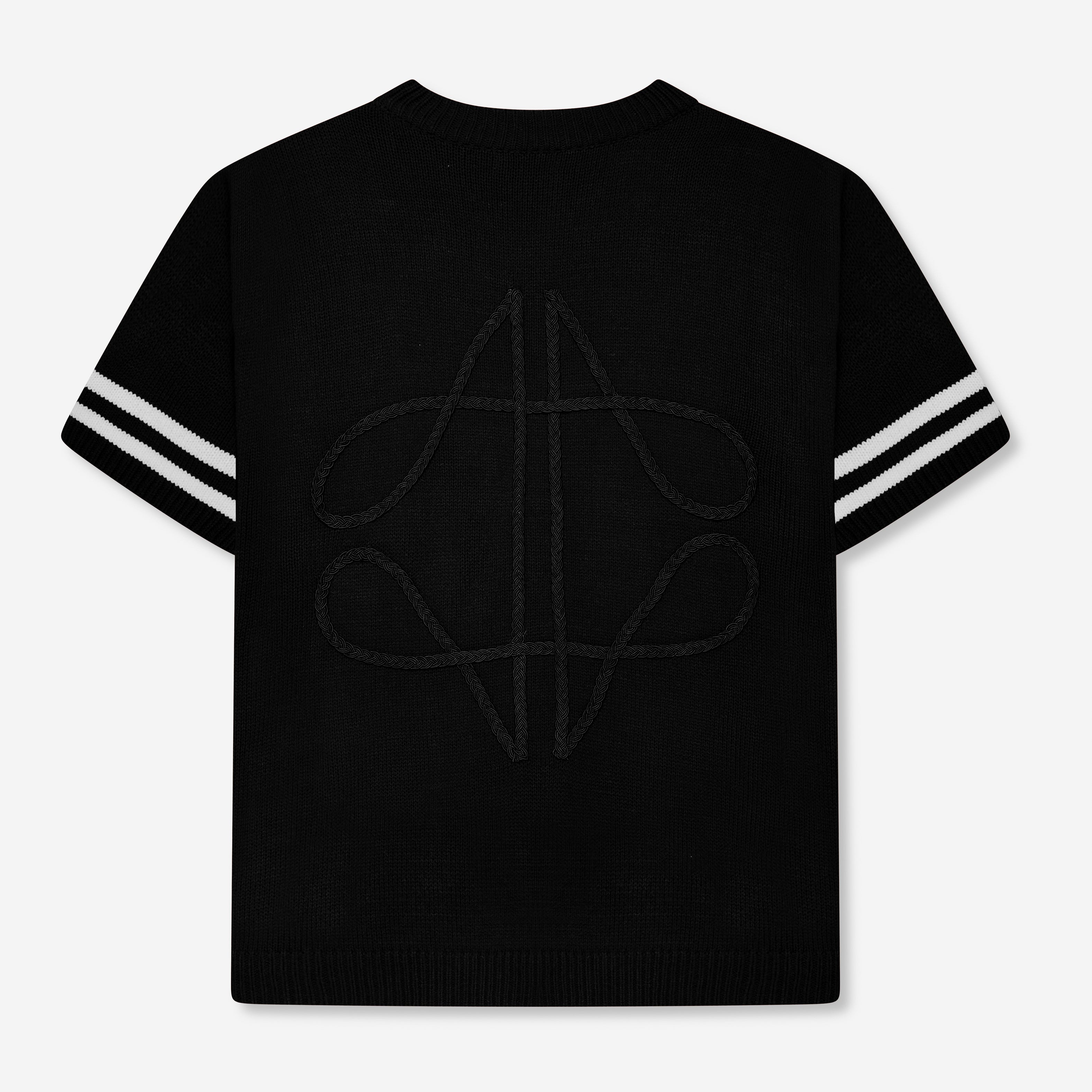 Nantes Gebreide Jersey T-Shirt Zwart