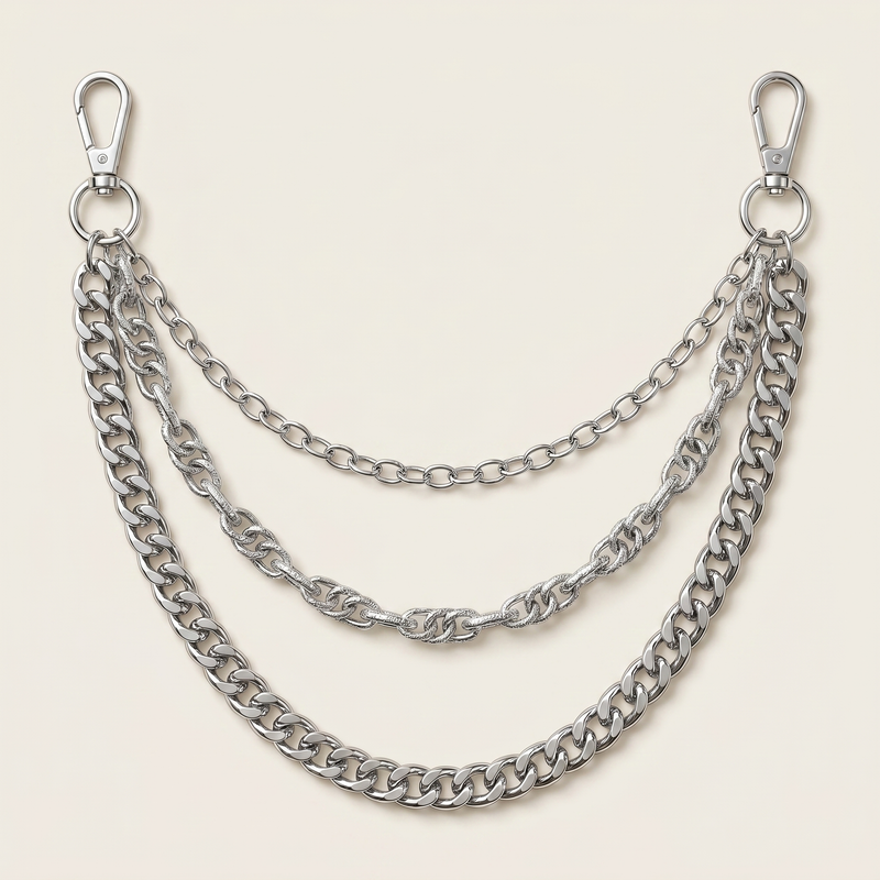 Silver Layered Chain Necklace
