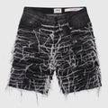 Shorts de mezclilla negra desgastados Sassari